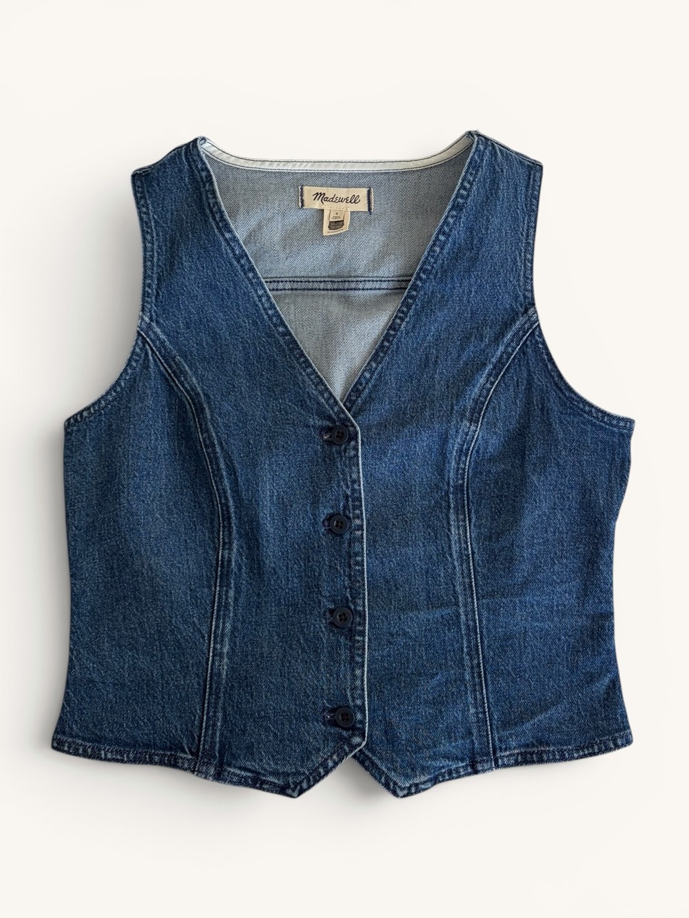 Madewell Indigo Blue Denim Button Vest - Picture 4 of 10